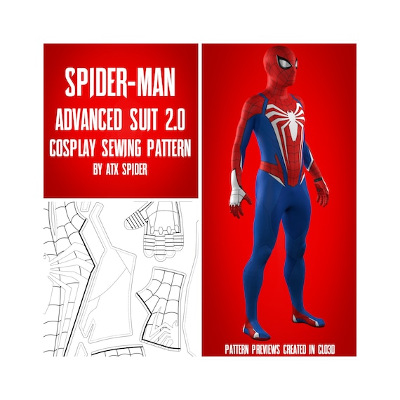 スパイダーマン 縫製パターン アドバンススーツ 2.0 コスプレ ボディ