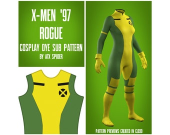X-Men '97 Rogue Dye Sub Pattern Womens/Feminine Cosplay Bodysuit