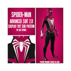 Spider-Man Dye Sub Pattern Advanced Suit 2.0 Suit Style II Cosplay Bodysuit Male/Masculine