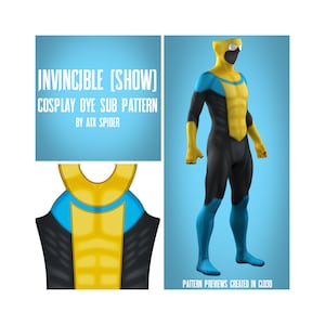 Invincible (Show) Dye Sub Pattern Male Superhero Cosplay Bodysuit