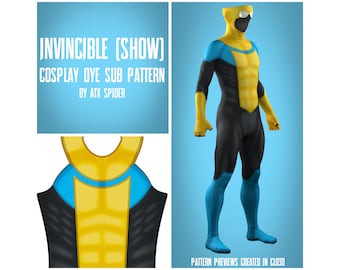 Invincible (show) Dye Sub Pattern Male Superhero Cosplay Bodysuit