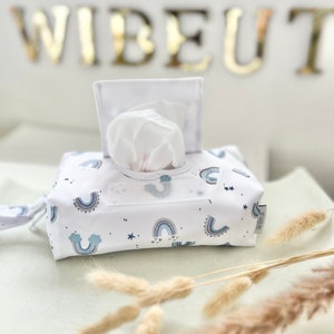 WiBeut® Premium Rainbow Blue wet wipes bag, wet wipes box, wet wipes case image 1