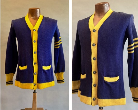 1940s Letterman Sweater / Varsity Sweater / Vintag