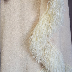 Handwoven in Mexico /1970s Cream Maxi Skirt and Fringed Vest / Embroidered Mexican / Size image 4