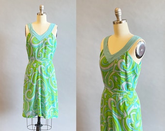 1960s Mod Dress / 60s Day Dress / 1960s GoGo Dress / 60s Mini Dress / Size Extra Small / Size Small