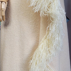 Handwoven in Mexico /1970s Cream Maxi Skirt and Fringed Vest / Embroidered Mexican / Size image 8