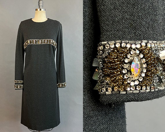 1960s Mr. Blackwell Dress / 1960s Beaded Cocktail… - image 1