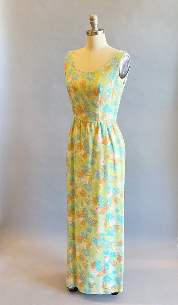 1960s Floral Maxi Dress / 60s Sun Dress / 1960s S… - image 4