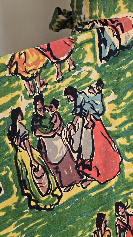 1950s Circle Skirt / Hand Painted Mexican Skirt /… - image 6
