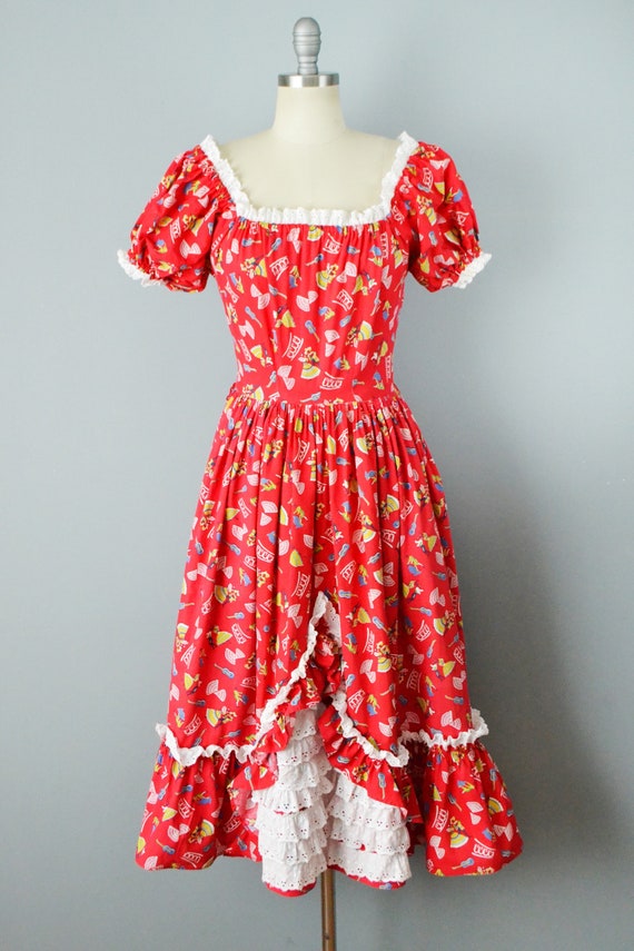 1950s Novelty Print Dress / Square Dance Dress / … - image 2