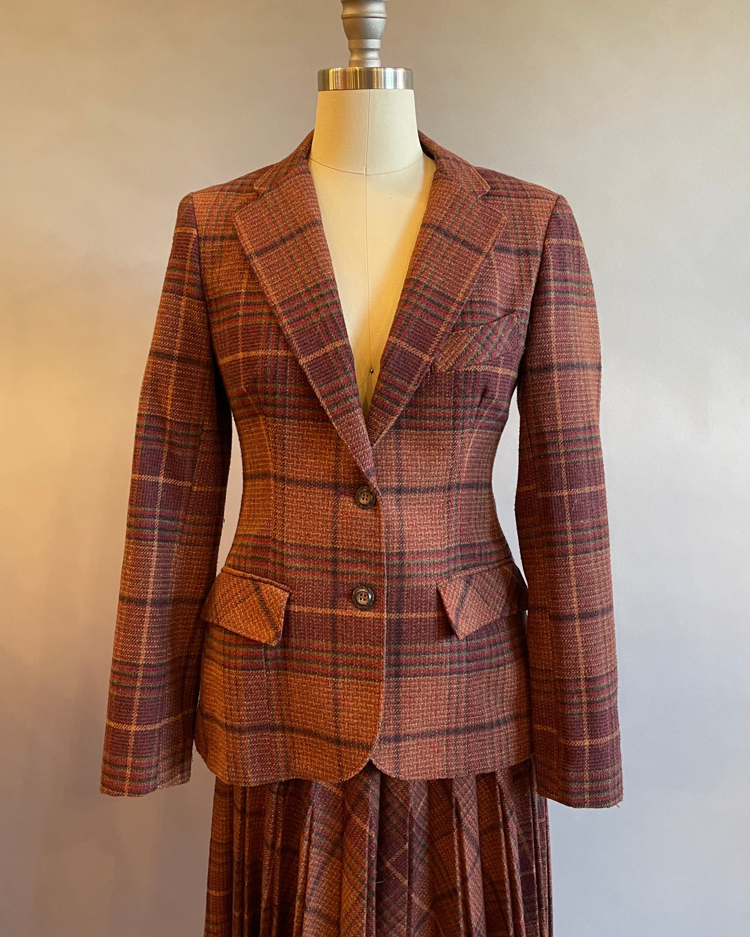 1960s Suit / Vintage Office Wear / Plaid Suit / Women's Etsy