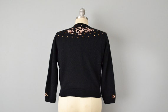 1960s Beaded Sweater / Angora and Wool Sequined a… - image 8