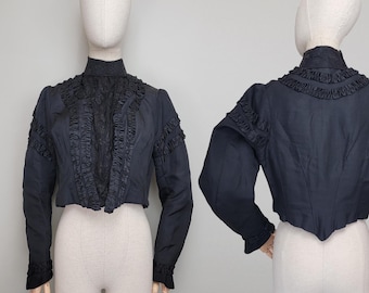 Authentic Victorian Jacket / 1800s Jacket / Antique Jacket / Victorian Waist / Victorian Taille / Basque Waist / Size Medium