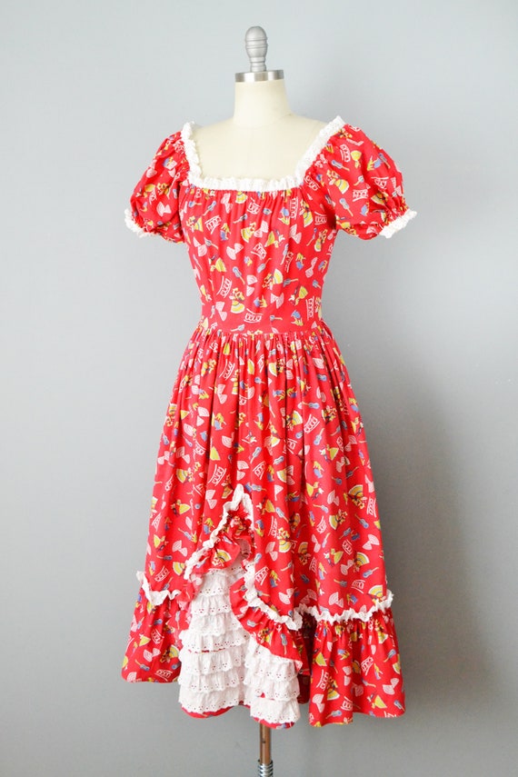 1950s Novelty Print Dress / Square Dance Dress / … - image 5