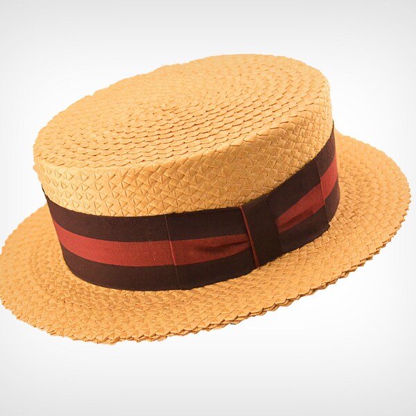 Vintage Hat // Vintage Straw Boater Hat by Dobbs Fifth Avenue // Small