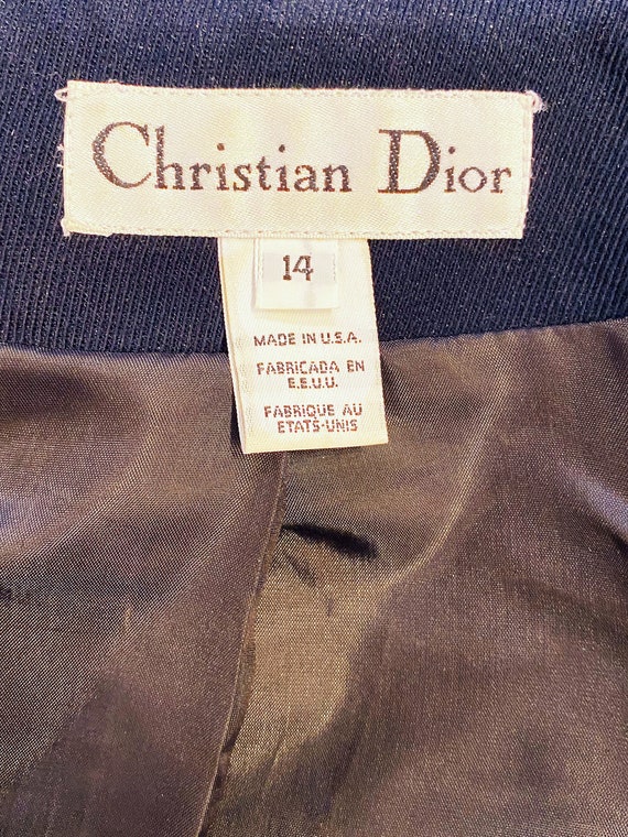Vintage Christian Dior / 1980s Navy Dior Suit With Gold