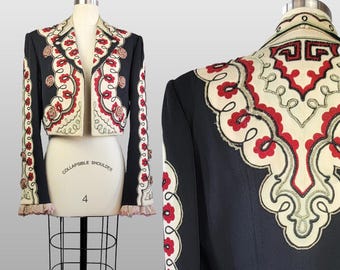 1940s Matador Jacket / 1940s Toreador Jacket / Bullfighting Jacket / Spanish Jacket / Embroidered Jacket / Size Small