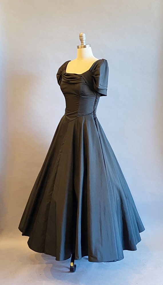 1940s Fred Perlberg Dress / 1940s Black Party Dre… - image 4