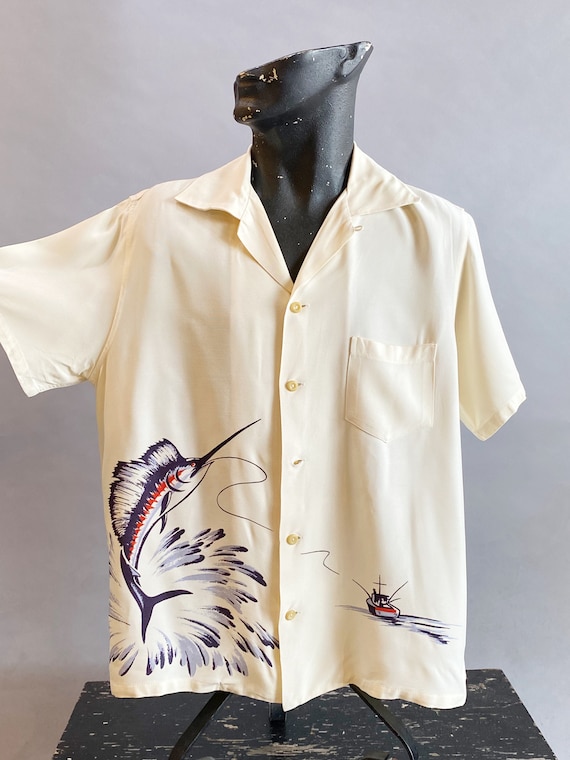 1940s Catalina Marlin Shirt / Rare Catalina Marlin Sh… - Gem