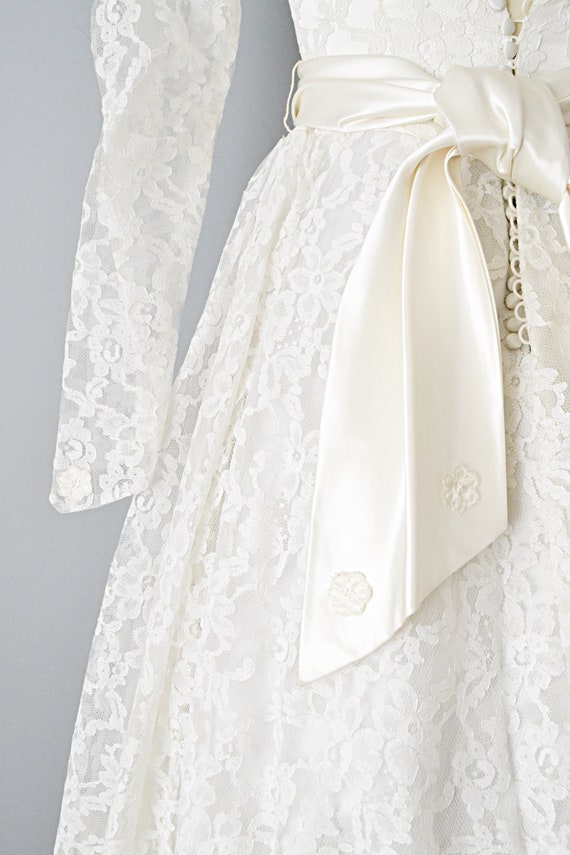 1950s Wedding Dress / Short Wedding Dress / Brida… - image 5
