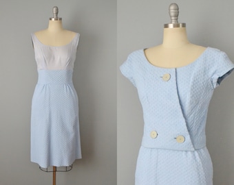1960s Jane Derby Dress / 60s Dress Set / Designer Dress / Wiggle Dress / Size Small