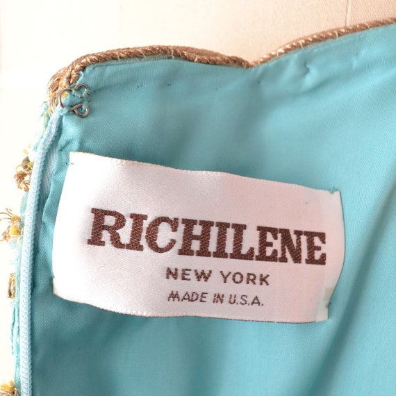 1980s Richilene Gown / Turquoise Dress / Statemen… - image 9