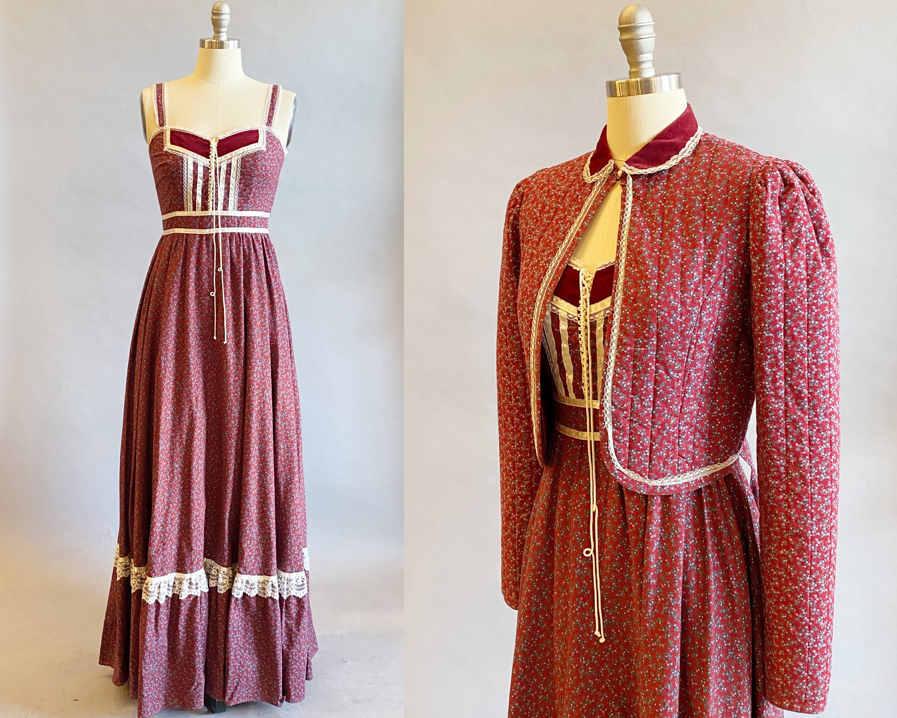 Rare 1970s Gunne Sax Dress / Cottage 