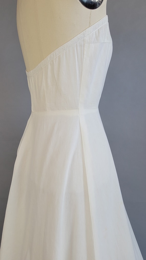 1930s Strapless Dress / 1930s Strapless Cotton Dr… - image 5