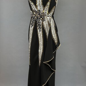 1980s Beaded Gown / Rholand Roxas Evening Gown / Show Gown / Backless Dress / Vintage Evening Wear / Size Small image 3