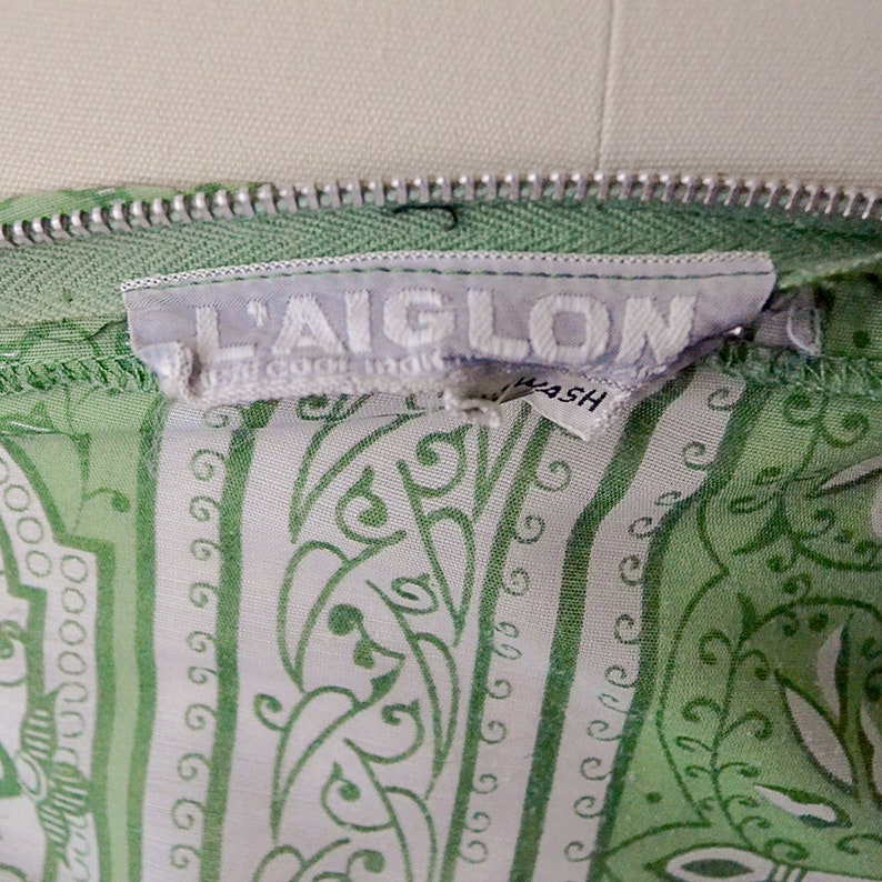 50/% OFF SALE 1950s L/'Aiglon Green Print Dress Size Medium Large