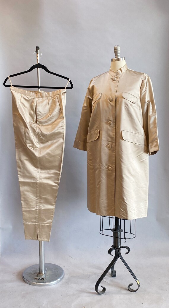 1960s Silk Suit / Dynasty Suit / 1960s Pant Set /… - image 2