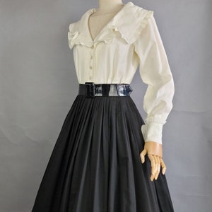 1960s Dress / 1960s Anne Klein Black and White Dress with Patent Leather Belt / B & W Dress / 1960s Day Dress / 1960s Party Dress / Small image 5