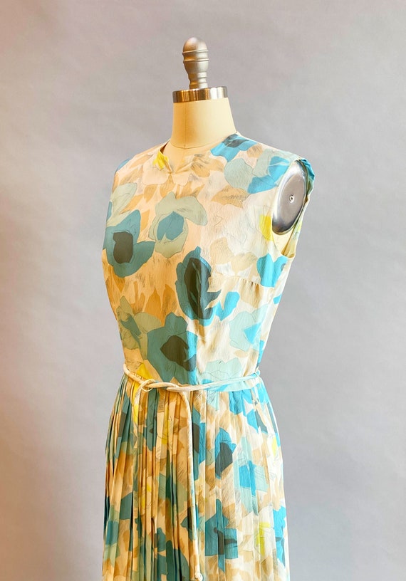 1960's Rose Print Dress / 1960's Stacy Ames Dress / B… - Gem