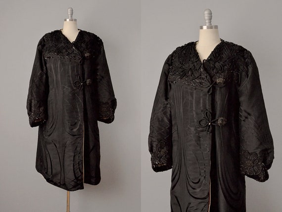 1800s Coat // Victorian Embellished Silk Coat / Vi