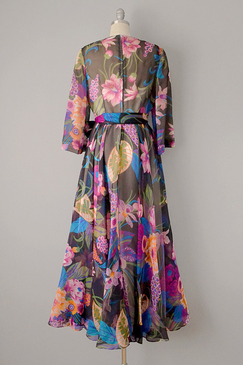 1970s Floral Maxi by Kiki Hart / Size Small-Medium image 3