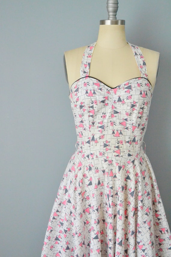 1950s Novelty Print Dress / Floral Print Dress / … - image 5