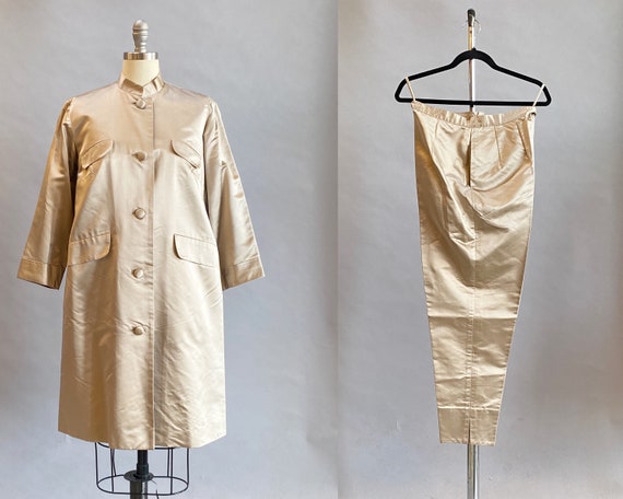 1960s Silk Suit / Dynasty Suit / 1960s Pant Set /… - image 1