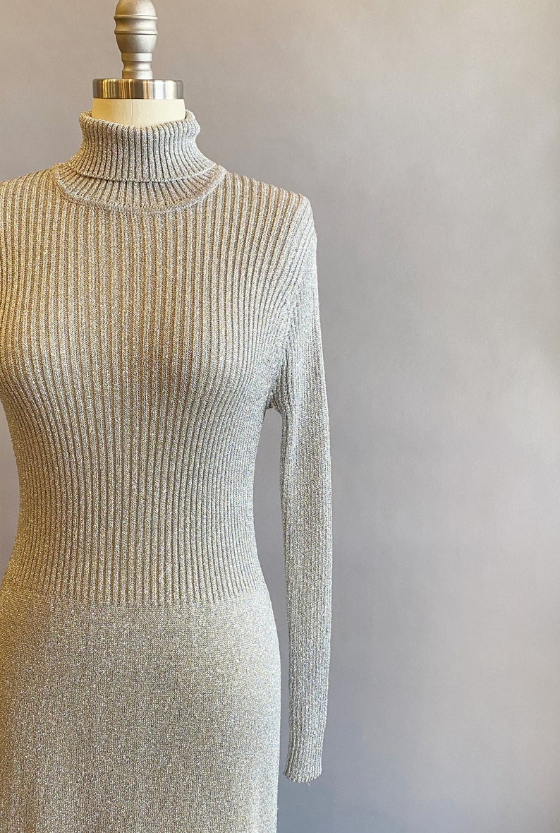 1970s Silver Maxi Dress Studio 54 Dress Disco Dress Size Small Size Medium Size Large SML
