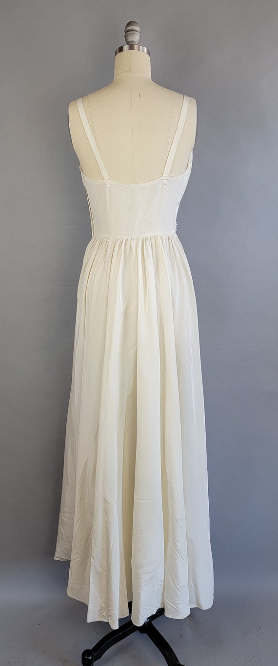 1930s White Gown/ 1930s Off-White Silk Taffeta Ev… - image 4