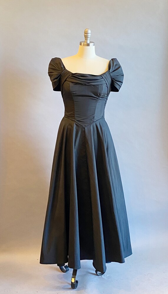 1940s Fred Perlberg Dress / 1940s Black Party Dre… - image 8