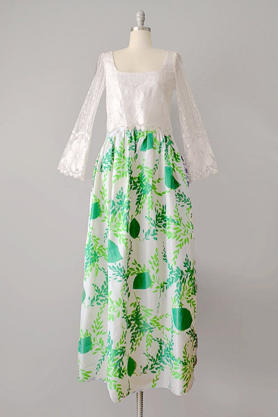 1970s Floral Maxi / Designer Dress by Richilene /… - image 3