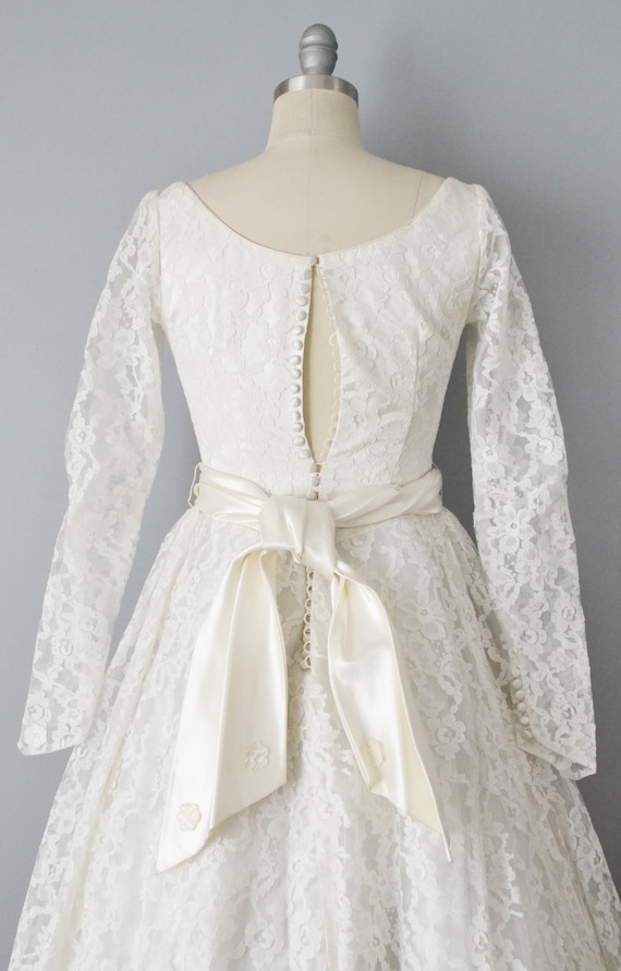 1950s Wedding Dress / Short Wedding Dress / Brida… - image 7