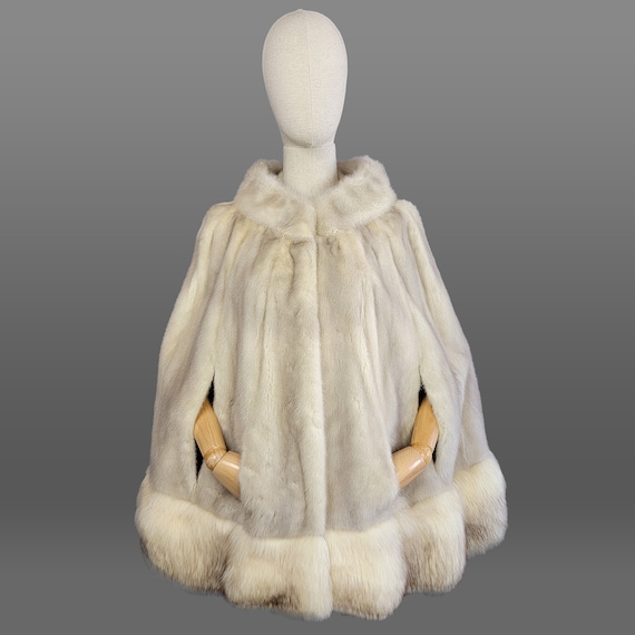 1960s Mink Cape / Silver Mink Cape / Mink and Fox 