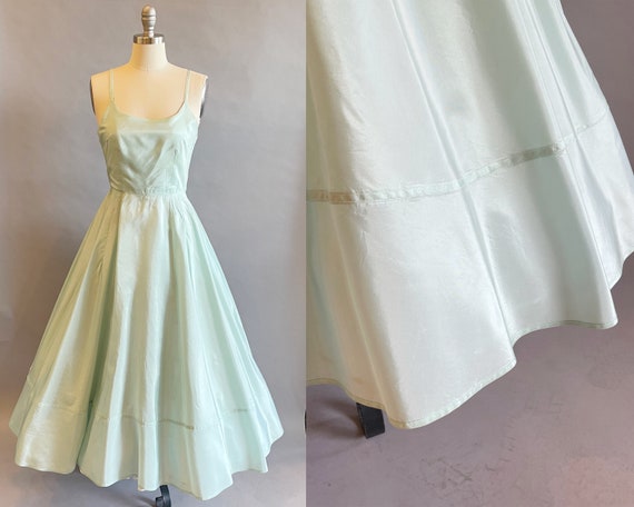 1950's Party Dress / Sheer Floral Print Dress / D… - image 10