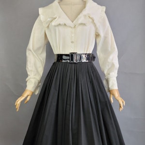 1960s Dress / 1960s Anne Klein Black and White Dress with Patent Leather Belt / B & W Dress / 1960s Day Dress / 1960s Party Dress / Small image 3