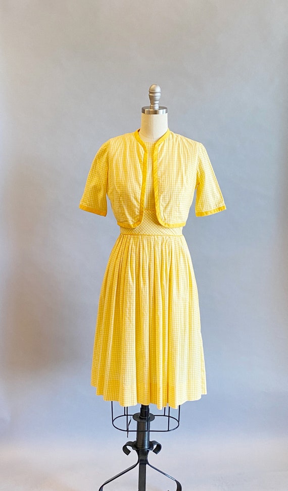 1950s Gingham Dress / 50s Day Dress / 1950s Cotto… - image 6