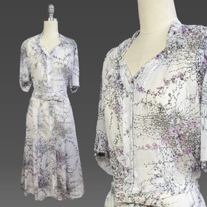 Jurk jaren 50 / Jurk jaren 50 grote maten / Jurk jaren 1950 dode inventaris / Jurk van L&#39;Aiglon / Maat XL Extra Large XXL Plus