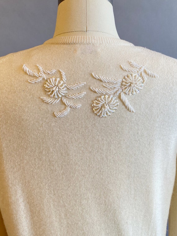 1950s Sequined Cashmere Cardigan / Cashmere Sweat… - image 6