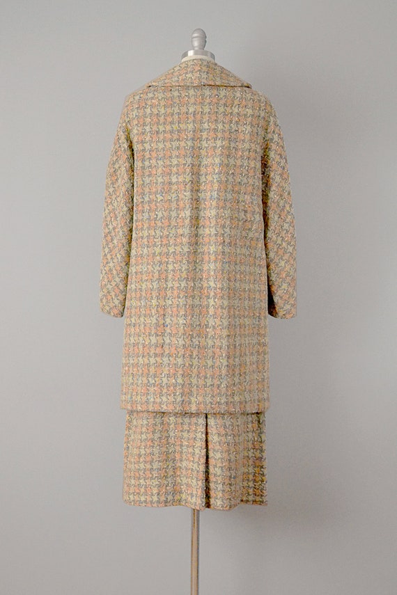 1950s Wool Suit / Brown Houndstooth Wool Suit wit… - image 4