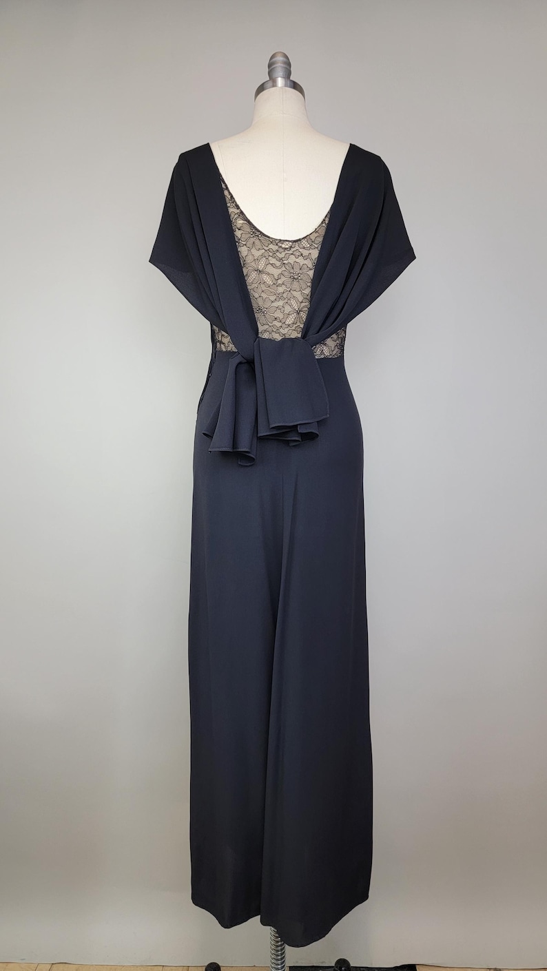 1930s Gown / Black Gown / Black Crepe Gown / Evening Dress / 1930s ...